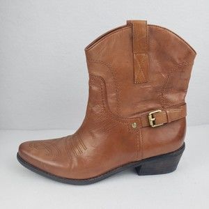 Franco Sarto Womens Waco Western Leather Embroidered Boots Size 9